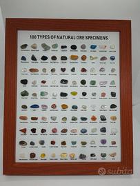 Quadro collezione 100 pietre minerali naturali
