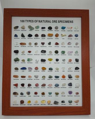 Quadro collezione 100 pietre minerali naturali