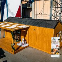 Casa mobile con pedana e pergola