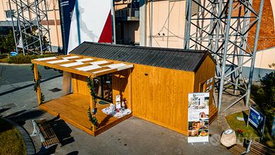 Casa mobile con pedana e pergola