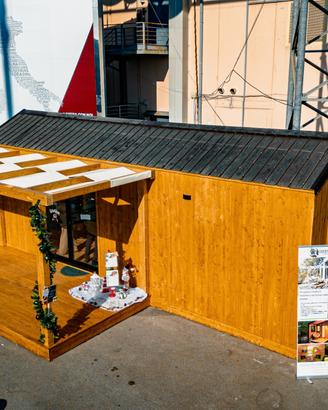Casa mobile con pedana e pergola
