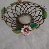 Centrotavola Intrecciato con Fiori & Foglie anni70