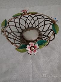 Centrotavola Intrecciato con Fiori & Foglie anni70