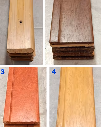 Battiscopa vintage in legno massello - Lotto 48 m