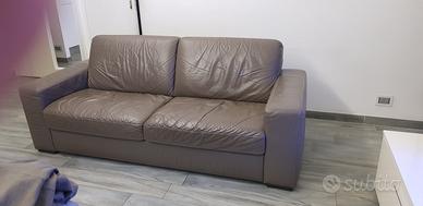 divano pelle color tortora 2 posti 