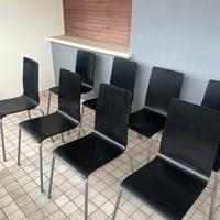 Set 8 sedie nere moderne in legno