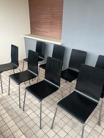Set 8 sedie nere moderne in legno