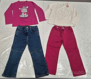 Lotto 2 maglie + 2 pantaloni 2/3 anni bambina