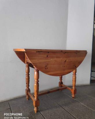 Tavolo consolle a ribalta legno massello