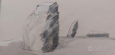 Graziano Pompili tecnica mista su carta 1990 30x42