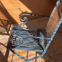 Sedie pieghevoli in ferro con braccioli