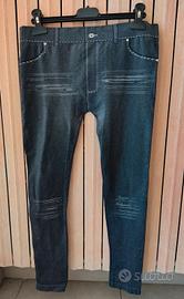 Leggins donna ragazza L/XL nero melange Pompea