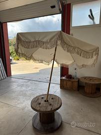 Ombrellone da mare in Legno e Tela di Cotone