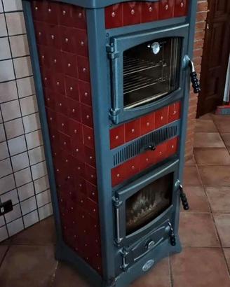 Stufa a legna ANSELMO COLA con forno veriticale
