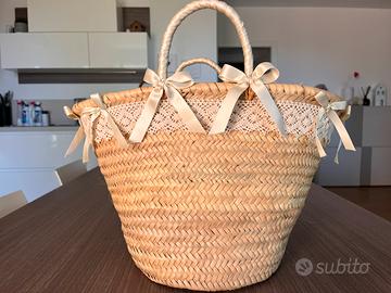 Borsa paglia con decori