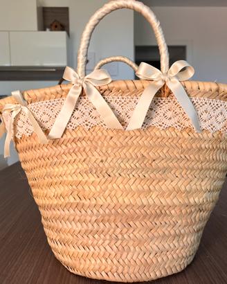 Borsa paglia con decori