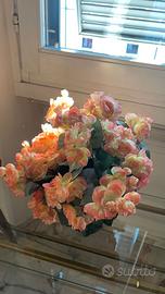 Begonia cespuglio artificiale color pesca-giallo