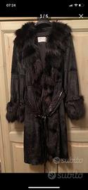 Cappotto pelliccia nero tg 44