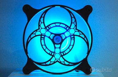Griglia ventola PC 120mm decorativa Bio Hazard Hex