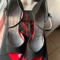 Scarpe da ballo, Rosso Latino, nuove, tipo sandalo