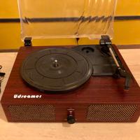 Giradischi bluetooth con altoparlanti incorporati