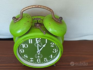 Orologio Sveglia Vintage anni 60-70 Verde x Arreda