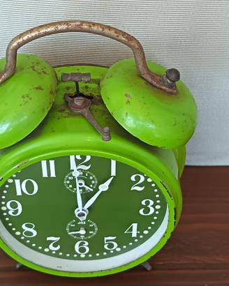 Orologio Sveglia Vintage anni 60-70 Verde x Arreda