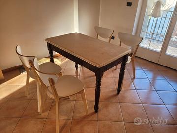 Tavolo cucina 4 posti in Marmo di Aurisina + sedie