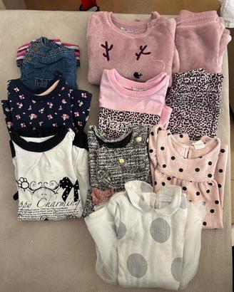 Lotto bambina invernale 12/18 mesi - 80/86 cm