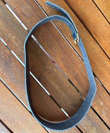 Cintura in similpelle blu-nera lunga 87 cm