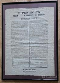 NOTIFICAZIONE - IL PRO-LEGATO DI BOLOGNA - 1848