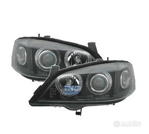 FARI PER OPEL ASTRA G 97-04 ANGEL EYES FONDO NERO 
