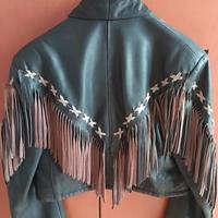 Giacca pelle con frange Outrage