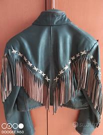Giacca pelle con frange Outrage