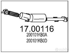 FAP Filtro particolato  diesel  per Nissan