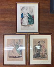 Set di 3 stampe d’epoca incorniciate Quadri