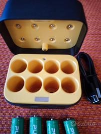 8 batterie 1,5 v stilo AA litio ricaricabili