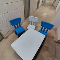 sedie e tavolino Ikea in plastica per bambini