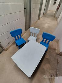 sedie e tavolino Ikea in plastica per bambini