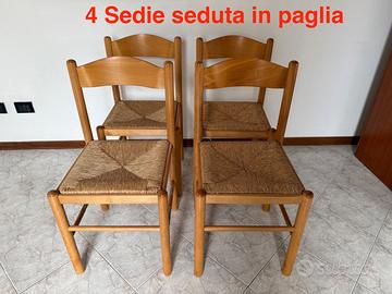 4 sedie seduta in paglia NUOVE
