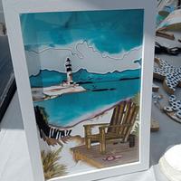 quadro dipinto su vetro