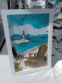 quadro dipinto su vetro