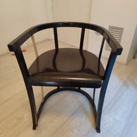 Anni 90 sedia Leopolda a pozzetto in faggio nera