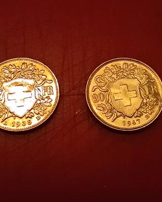 Marengo Svizzero da 20 Franchi d'oro