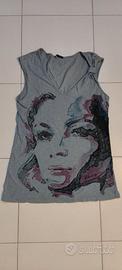 Top canotta grigio Sisley donna estiva.