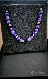 Bracciale agata vena di drago viola