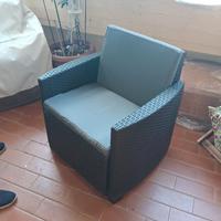 salottino da giardino rattan pvc