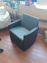 salottino da giardino rattan pvc