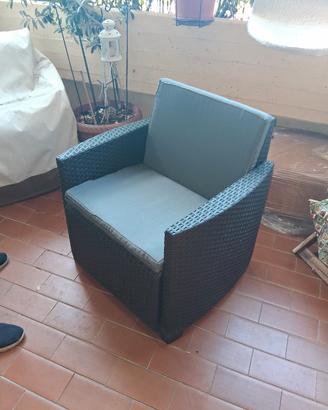 salottino da giardino rattan pvc