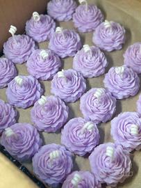 Candela peonia lilla fatta a mano home decor